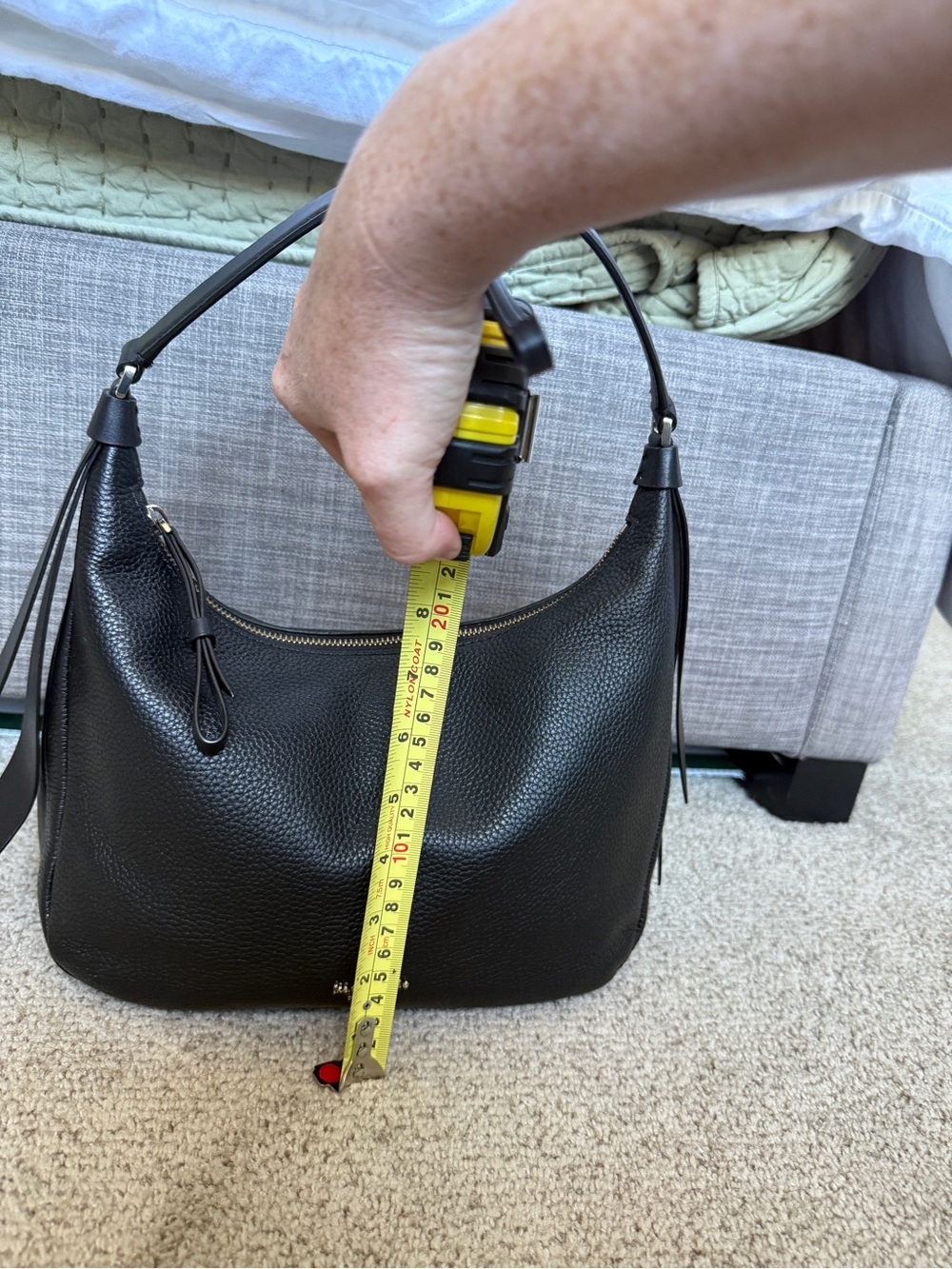 kate spade Black Pebbled Leather Shoulder Hobo Bag - Picture 5 of 7